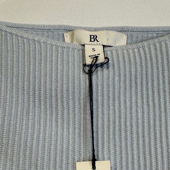 NWT Banana Republic Light Blue Ribbed Short Sleeve Boatneck Top Size S - Picture 2 of 4